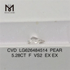 5.28CT F VS2 Pera Diamantes con certificación IGI CVD LG626484514丨Messigems