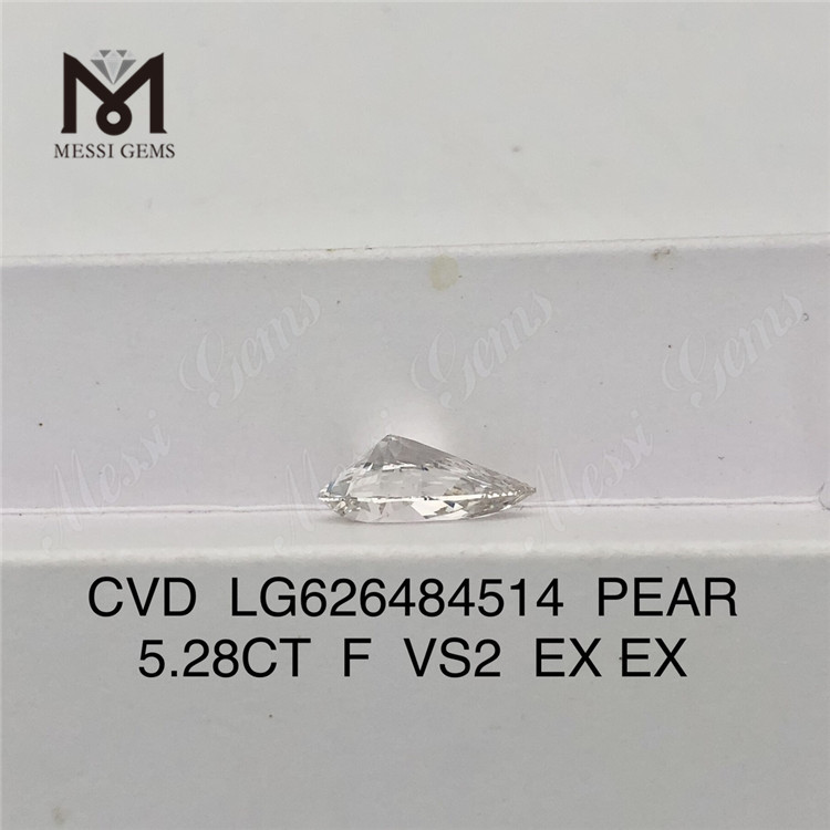 5.28CT F VS2 Pera Diamantes con certificación IGI CVD LG626484514丨Messigems
