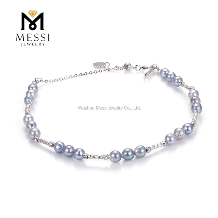 Pulseras de perlas Akoya S925 de 4-5 mm para mujer