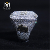 Los anillos CD Hiphop con diamantes de laboratorio de oro blanco de 18 quilates para hombres hacen una declaración de moda audaz