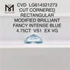 4.75CT AZUL RECTANGULAR VS1 Diamante cultivado en laboratorio CVD LG614321273 