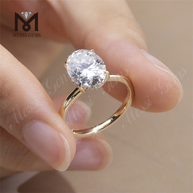 anillo de bodas de diamantes ovalados
