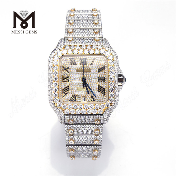 Personalizar VVS Moissanite reloj para hombre Pass Diamond Tester plata chapado en oro helado joyería fina