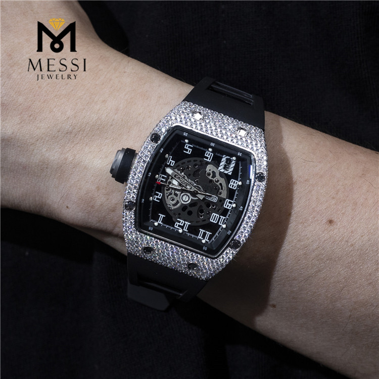Probador de pase de reloj Moissanite barato hecho a mano personalizado D VVS