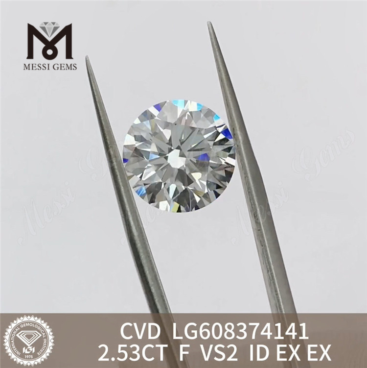 2.53CT F VS2 EX Cvd Diamante cultivado en laboratorio Ético, duradero y brillante como diamantes extraídos 丨Messigems LG608374141