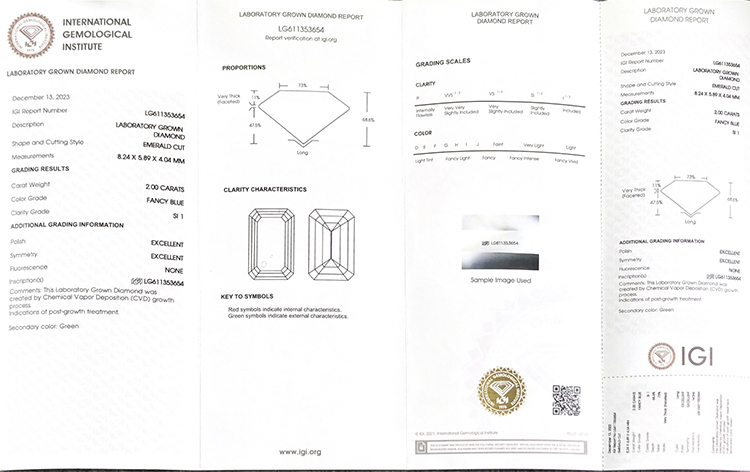 Precio del diamante CVD de 2 quilates por quilate.