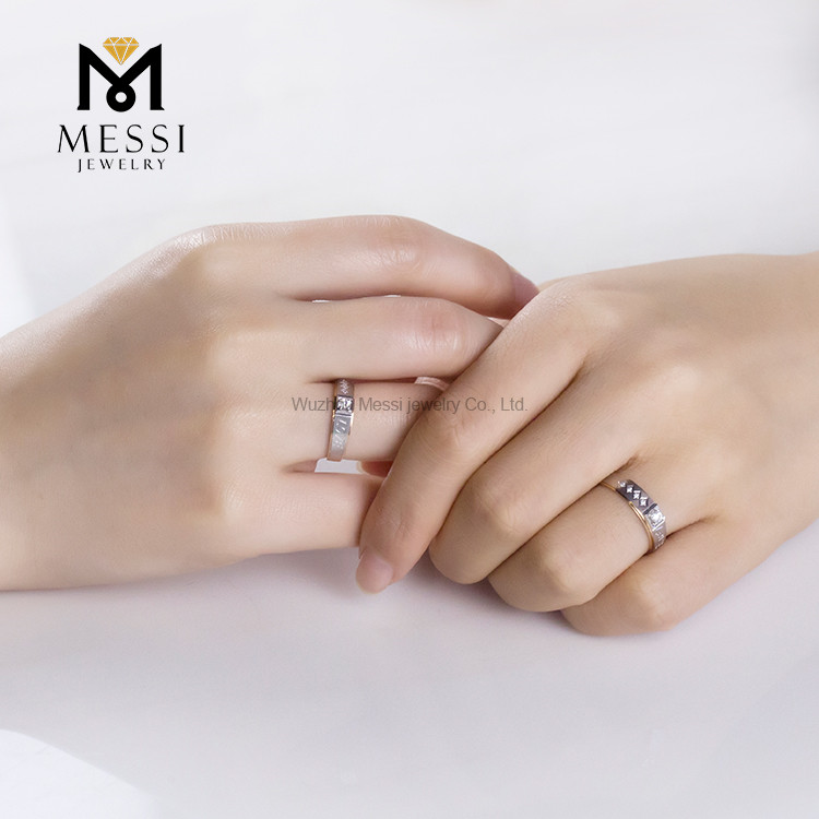 Anillos de pareja de diamantes cultivados EX Lab para compromiso Anillos de boda para parejas
