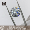 3.84ct Diamante con certificación IGI D VS1 Diamante CVD Elaboración de joyas únicas 丨Messigems LG588369809