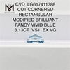 3.13CT VS1 EX VG RECTANGULAR FANCY VIVID BLUE CVD IGI diamantes creados en laboratorio LG617411388 丨Messigems