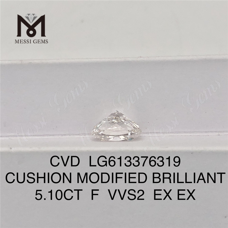 5.10CT F VVS2 CVD diamantes de laboratorio de cojín de la mejor calidad LG613376319