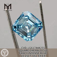 10.15CT VS1 FANCY INTENSE BLUE SQUARE ESMERALDA Los diamantes hechos por el hombre cuestan 丨 Messigems CVD LG617444255