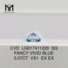 3.07CT VS1 SQ FANCY VIVID BLUE costo de diamante de laboratorio Certificado IGI Sparkle sustentable 丨Messigems CVD LG617411229 