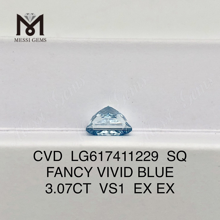 3.07CT VS1 SQ FANCY VIVID BLUE costo de diamante de laboratorio Certificado IGI Sparkle sustentable 丨Messigems CVD LG617411229 