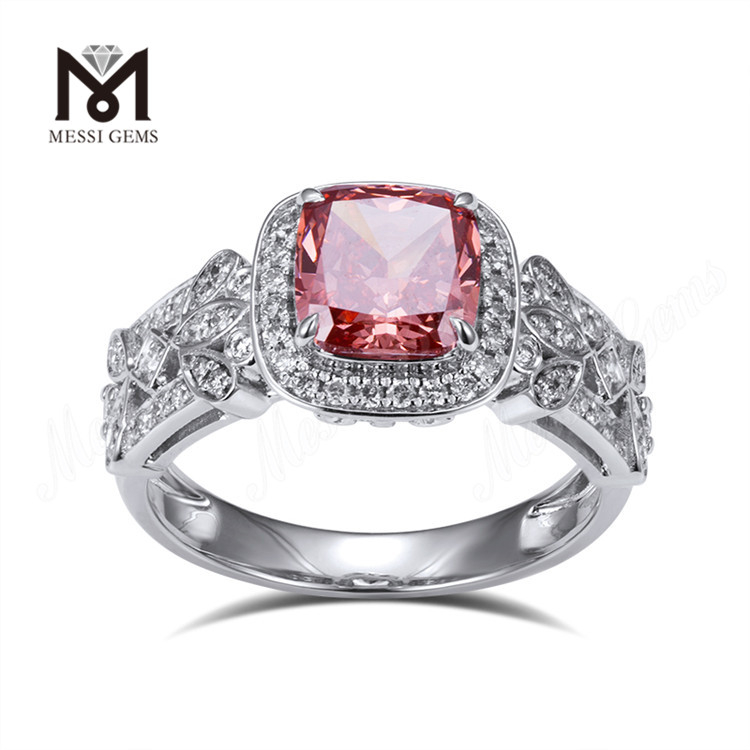 Romántico Personalidad y Estilo 1 quilate 14 18k oro blanco Cojín para Anillos