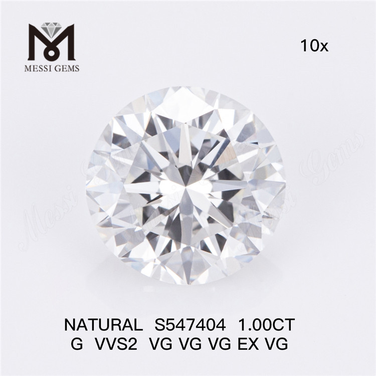 1.00CT G VVS2 VG Tienda de diamantes naturales Eleve sus diseños de joyería S547404丨Messigems