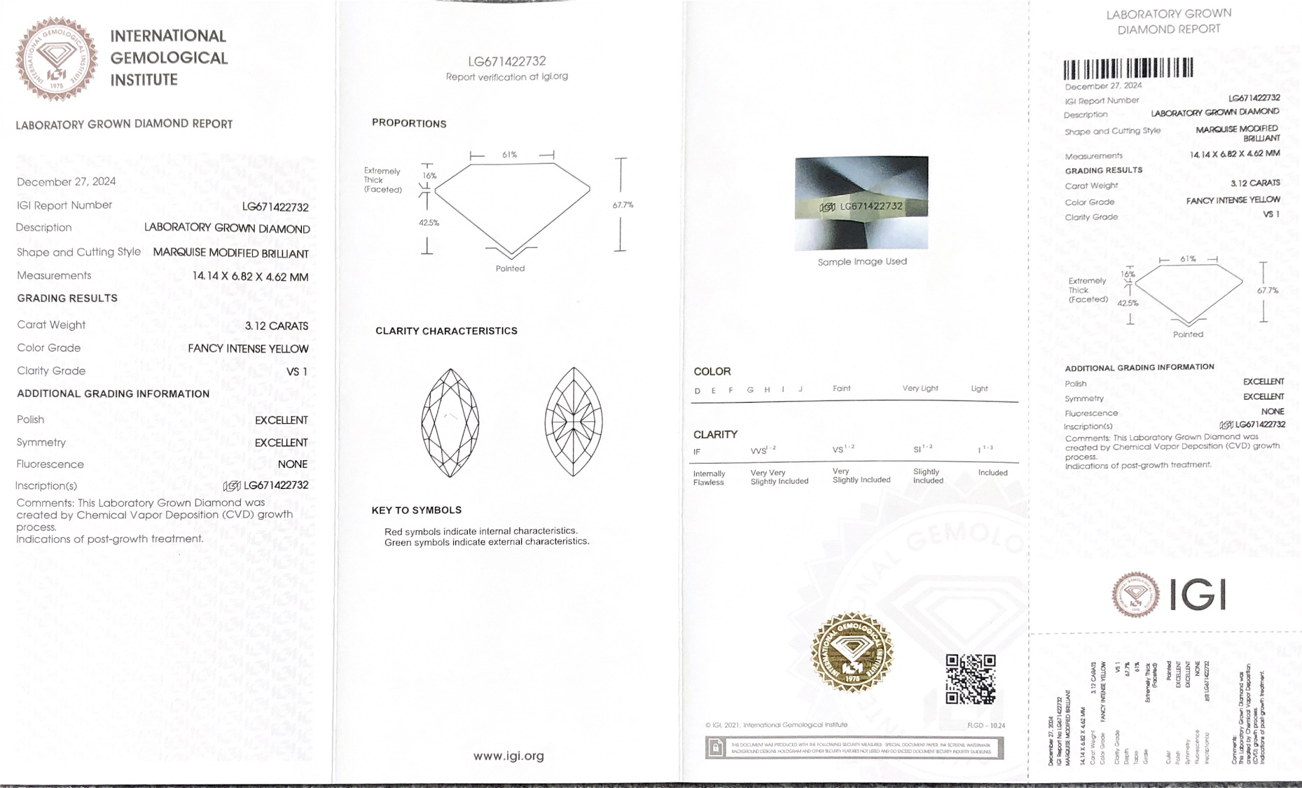3.12ct vs diamantes simulados IGI