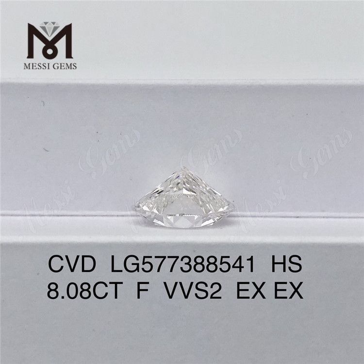8.08ct F VVS2 EX HS CONSEJO CVD Diamantes fabricados LG577388541 丨 Messigems