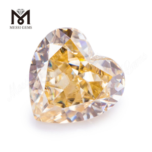 9*9mm corazón moissanite diamante M-amarillo piedra moissanite fabricante