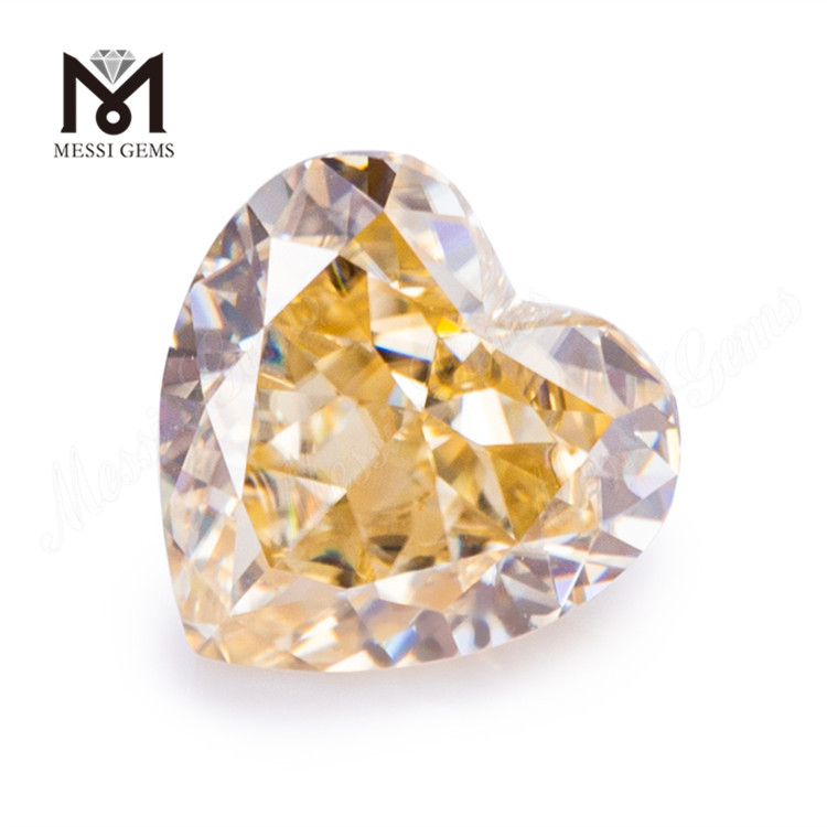 9*9mm corazón moissanite diamante M-amarillo piedra moissanite fabricante