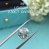 2,30 quilates D VVS2 EX corte diamantes redondos de laboratorio HPHT