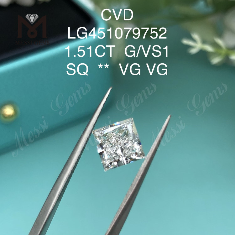 1,51 quilates G VS1 HPHT PRINCESS CVD diamantes cultivados en laboratorio
