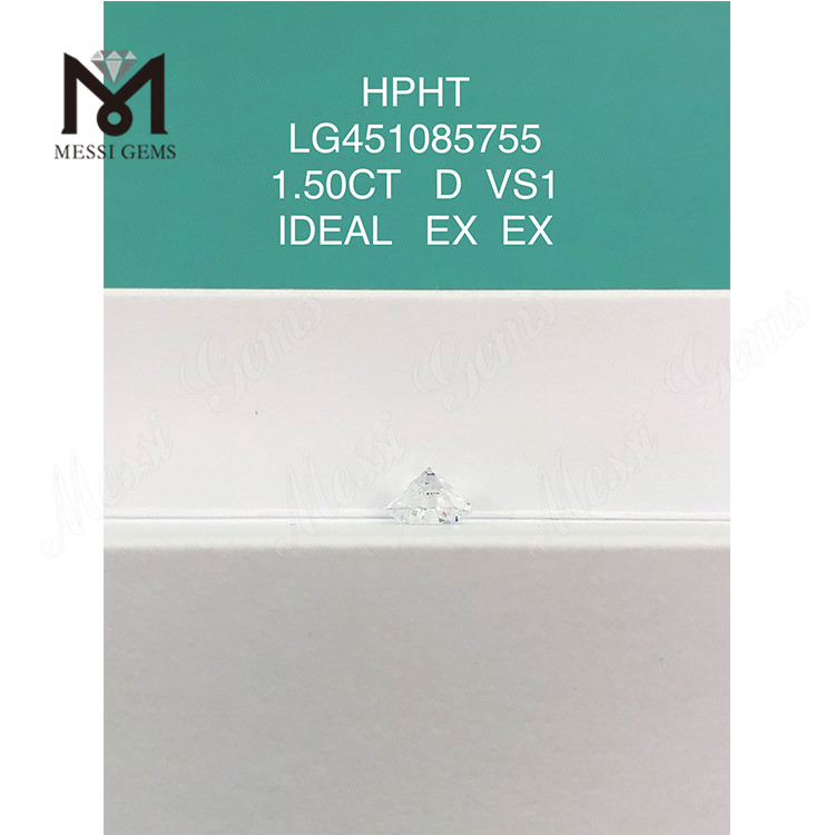 Diamante cultivado en laboratorio D VS1 RD de 1,50 ct Corte IDEAL