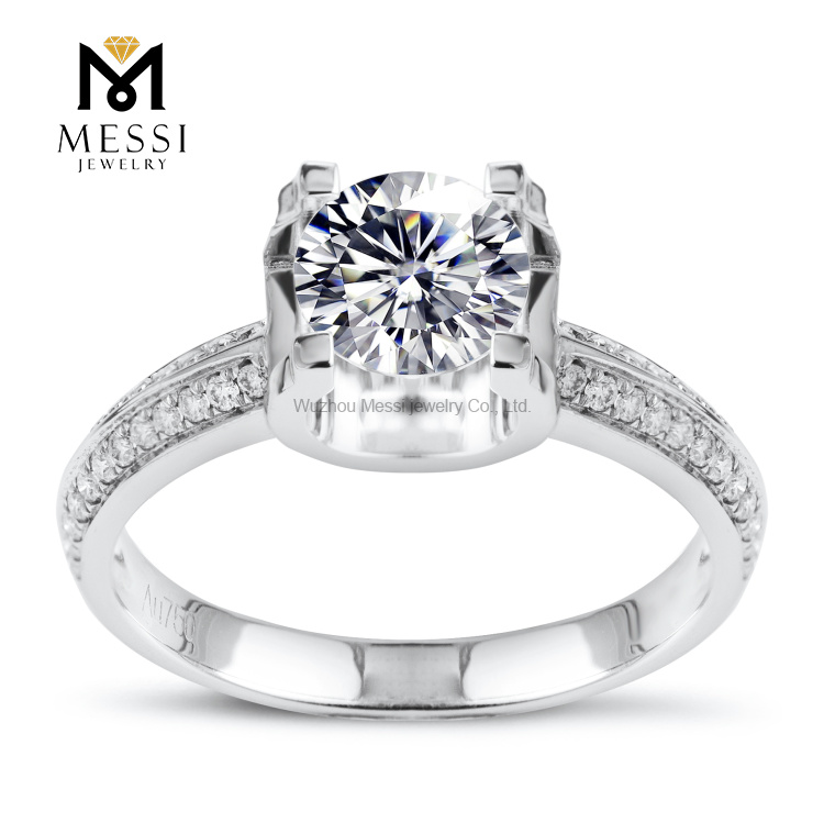 1ct 14k fashon anillos de boda moissanite anillo de oro para niñas