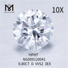 0.80CT D redondo VVS laboratorio diamante 3EX laboratorio cultivado diamantes al por mayor
