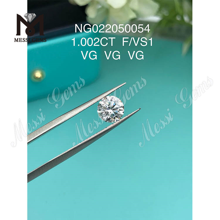 1.002ct redondo F Piedra preciosa suelta Diamante sintético VS1