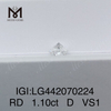 1,10 quilates D VS1 Redondo BRILLIANT EX Corte diamantes cultivados ecológicamente