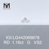 Diamantes cultivados en laboratorio IDEAL 2EX redondos G VS2 de 1,16 quilates 1 quilate