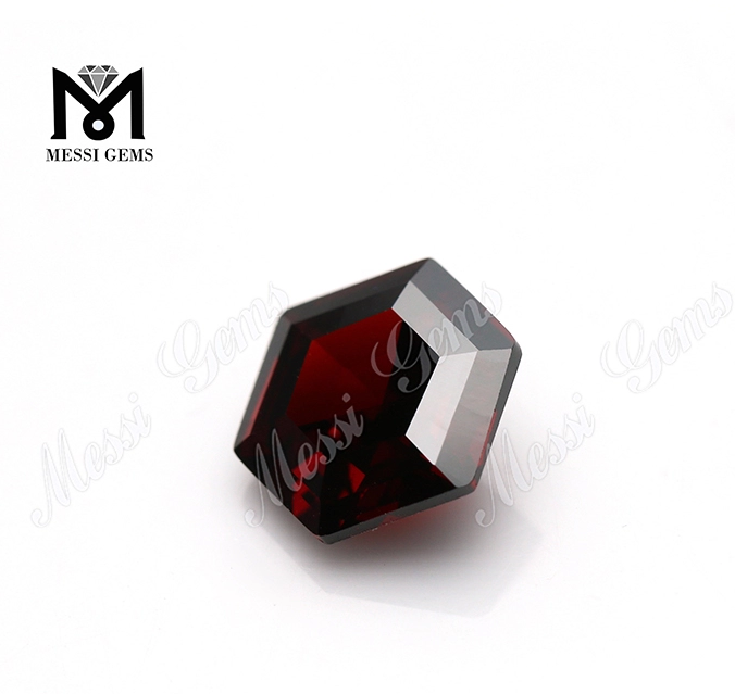 Circón sintético diamante forma hexagonal piedras piedras en color granate 