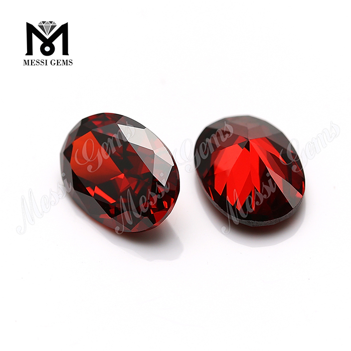 Venta al por mayor Granate cortado a máquina 13 x 18 mm Piedra de circonita cúbica ovalada