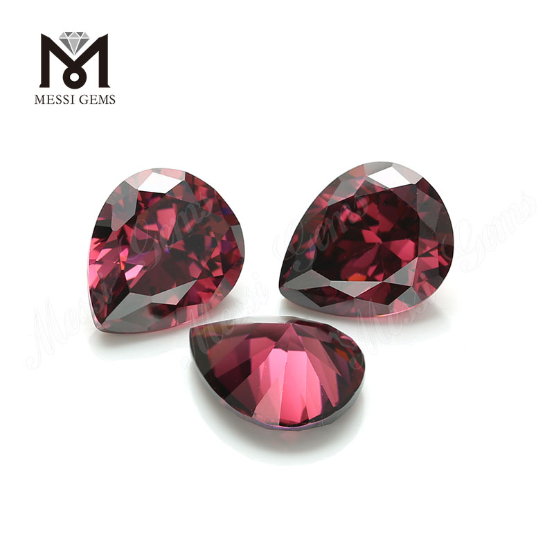 Venta al por mayor Pera suelta Forma 10 x 12 mm CZ rodolita Cubic Zirconia Stone
