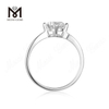 Anillo de compromiso de plata de ley 925 con diamante moissanite de 1 quilate de forma redonda Messi Gems