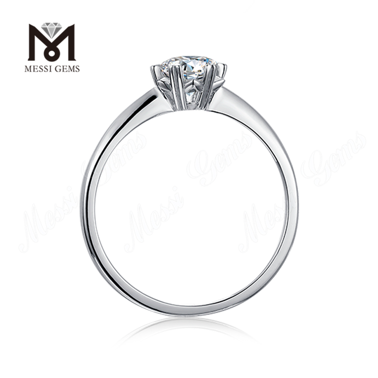 Messi Gems anillo de plata de ley 925 con diamante moissanite de 1 quilate