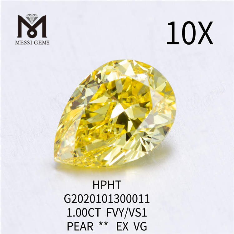 1ct FVY VS1 Diamantes de laboratorio ecológico talla PERA EX