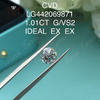 1.01 quilates G VS2 Redondo BRILLANTE IDEAL diamantes creados en laboratorio