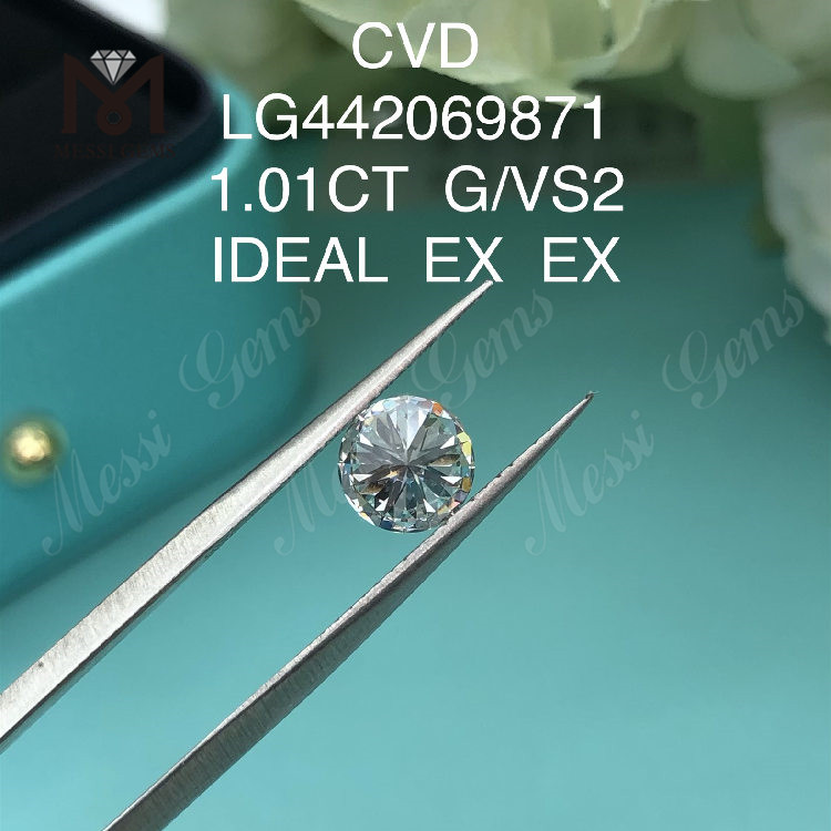 1.01 quilates G VS2 Redondo BRILLANTE IDEAL diamantes creados en laboratorio