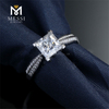 moissanite diamante anillo 18k oro 1 quilate D color blanco VVS corte princesa