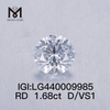 Diamantes de laboratorio D IDEAL vs1 de 1,68 quilates Redondo 