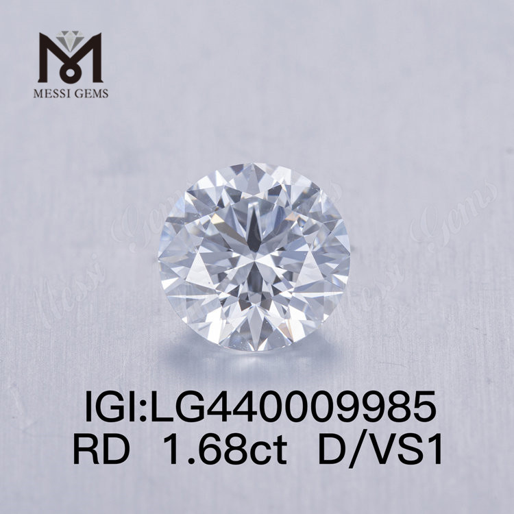 Diamantes de laboratorio D IDEAL vs1 de 1,68 quilates Redondo 