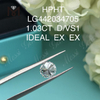 1,03 quilates D VS1 IDEAL EX EX Diamantes hechos por humanos redondos