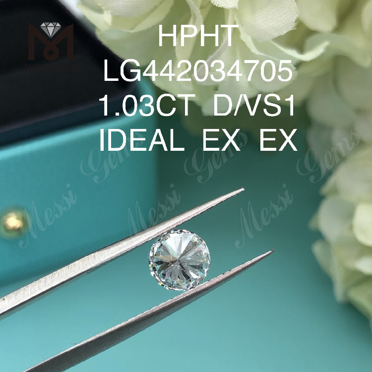 1,03 quilates D VS1 IDEAL EX EX Diamantes hechos por humanos redondos