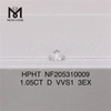 1.065ct D VVS2 RD 3EX costo de un diamante cultivado en laboratorio