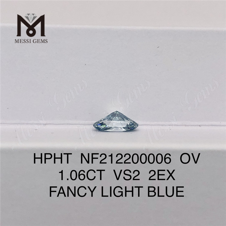 NF212200006 OV 1.06CT VS2 2EX FANCY AZUL CLARO HPHT diamantes sintéticos