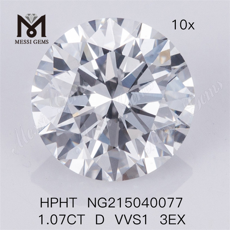 Diamantes de laboratorio HPHT 1.07CT D VVS1 3EX RD 