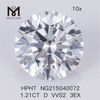HPHT 1.21CT D VVS2 3EX diamante sintético corte redondo