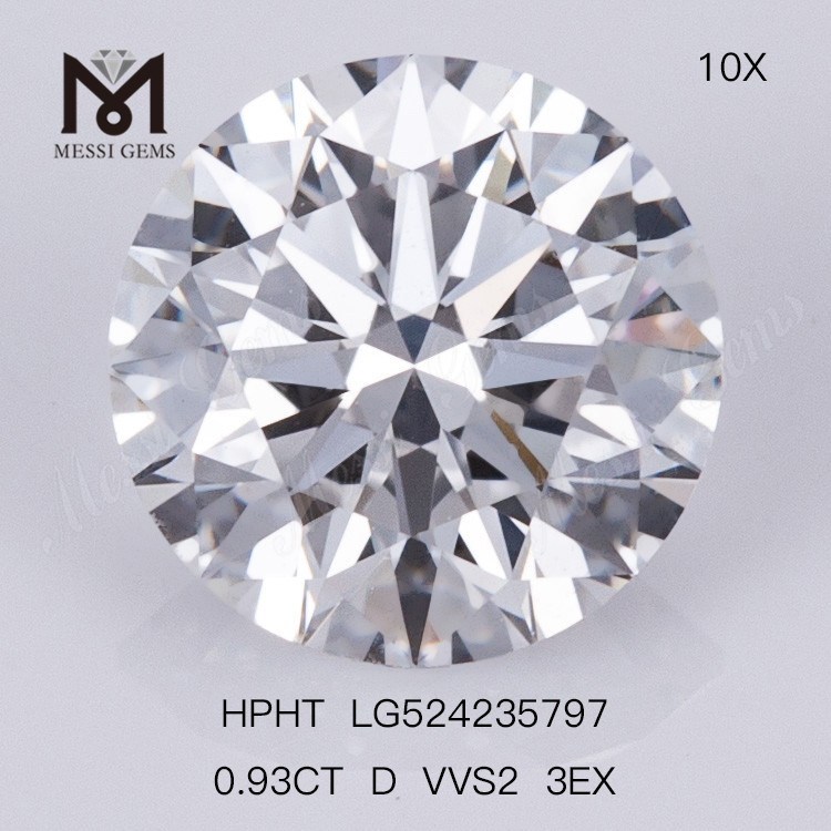 Piedra preciosa suelta redonda D de 0,93 ct VVS2 Diamante sintético 3EX