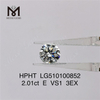 2.01CT E VVS HPHT diamantes RD Cut laboratorio diamantes precio de fábrica